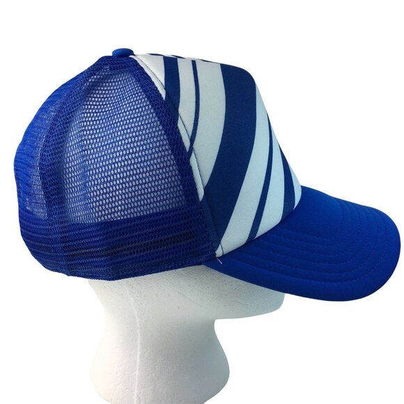 Trucker Hat Budweiser Bud Light Blue White Diagonal Logo Adjustable Snapback u - Picture 4 of 9
